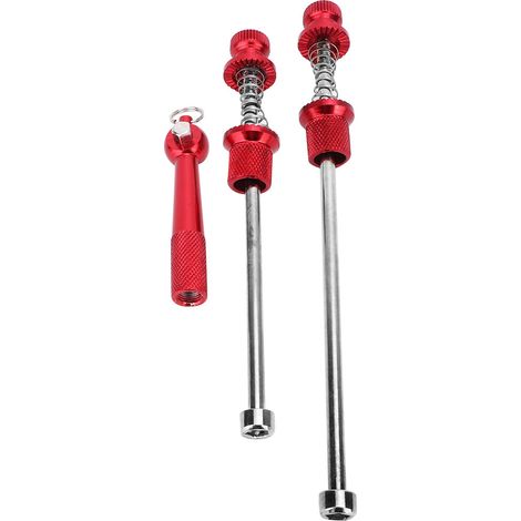 Brochettes antivol pour vélo de route en alliage d'aluminium, à dégagement rapide, verrouillage des roues de sécurité (rouge) (1/5)