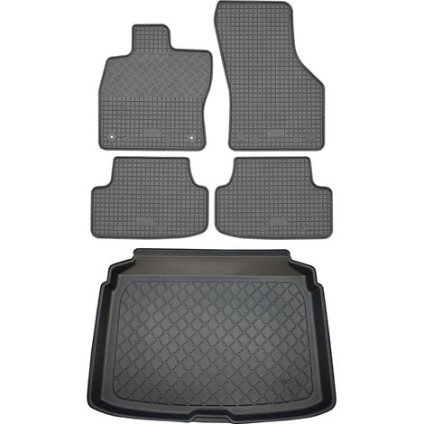 Ensemble de tapis de sol en caoutchouc pour Audi A3 8V Sportback (5 portes) de février 2013 à mars 2020 : tapis de sol de voiture et tapis de coffre. (1/5)