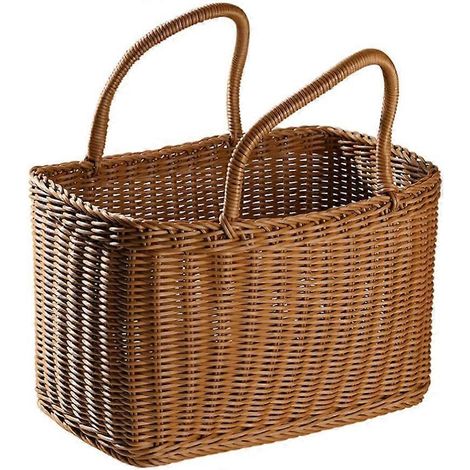 Panier en osier pour les courses, les pique-niques et (1/2)