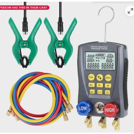 royaluxe -WZ-0031 Manomètre Réfrigération Numérique Vide Pression Manifold Test Mètre Chauffage Ventilation Et Climatisation Test De Température Vannes Trousse À Outils