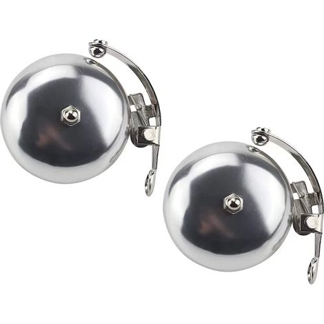 2 Pièces Cloche de Vélo Rétro en Métal, Sonnette de Vélo Vintage, Sonnette de Vélo en Aluminium, Sonnette de Vélo Classique Argent, pour Vélo de Route, VTT, Vélo de Ville, Scooter (1/5)