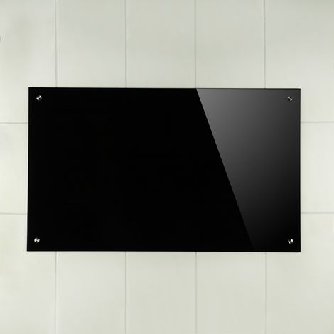 Melko paraspruzzi copri stufa in vetro, per cucina, stufa, piastrelle, vetro di sicurezza temperato da 6 mm, parete posteriore della cucina, viti incluse, 90 x 55 cm, nero
