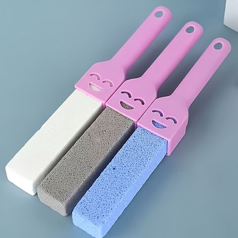 Ensemble 2 pièces (incluant tête en pierre ponce + manche) : Brosse WC en pierre ponce à long manche (1/5)