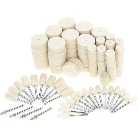 129 pièces - Outils de polissage abrasifs en feutre de laine - Accessoires de polissage pour surfaces métalliques pour Drem (1/5)