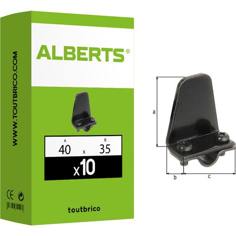 10 butées arrêt Marseillais ronde 40 x 35mm noir - Alberts