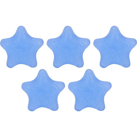 5 pièces Balles d'Entraînement Élastiques en Forme d'Étoile pour Force des Doigts et Poignet - Bleu 30 Degrés (1/5)