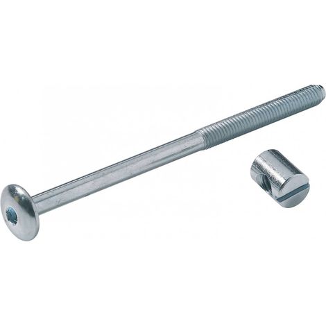 Hettich – Lot de 4 vis à bois tête plate et piston – Acier zingué – Longueur 100 mm – Pour assemblage bois dur