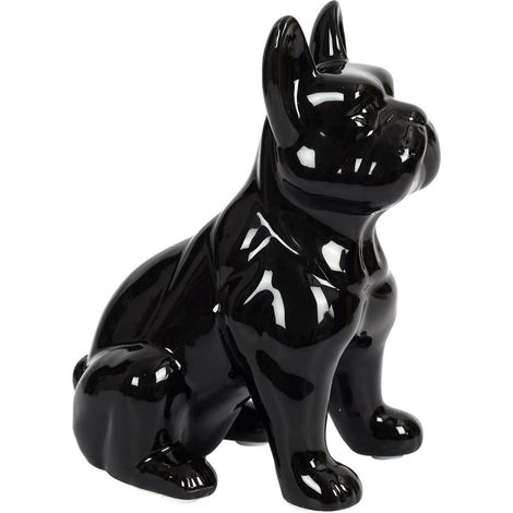 STATUINA DECORATIVA DI CANE BULLDOG FRANCESE NERO (1/5)