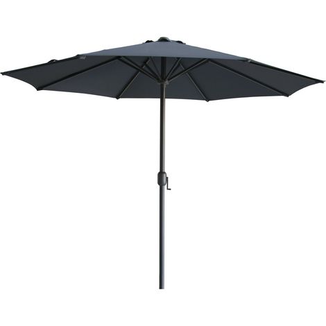 Primaster Sonnenschirm Kreta anthrazit/grau ÃƒËœ 300 cm Marktschirm Kurbel neigbar (1/3)