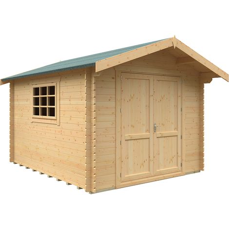 12x10 The Marlborough 28mm Cabin - L355 x W295 x H261.6 cm - Solid Wood/Softwood/Pine - Natural