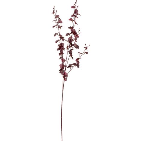 Deep Orchid Spray Artificial Flower (Single Stem) - L20 x W20 x H91 cm - Burgundy