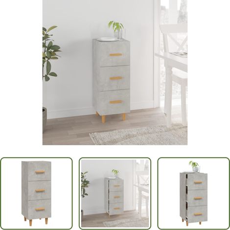 Holzbeine - Sideboard Betongrau 34,5x34x90 cm Holzwerkstoff (1/5)