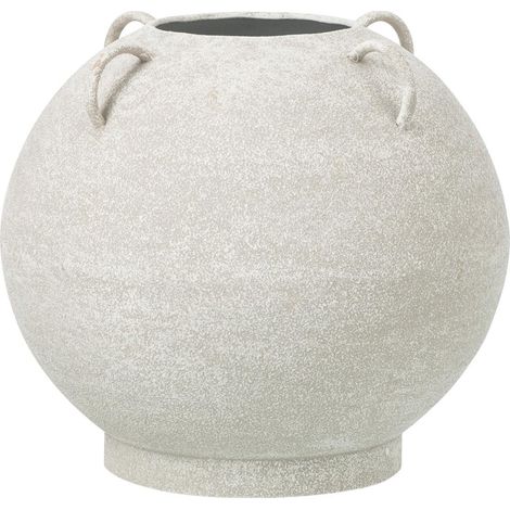 Vase Rond en Métal "Gaïa" 40cm Blanc (1/2)