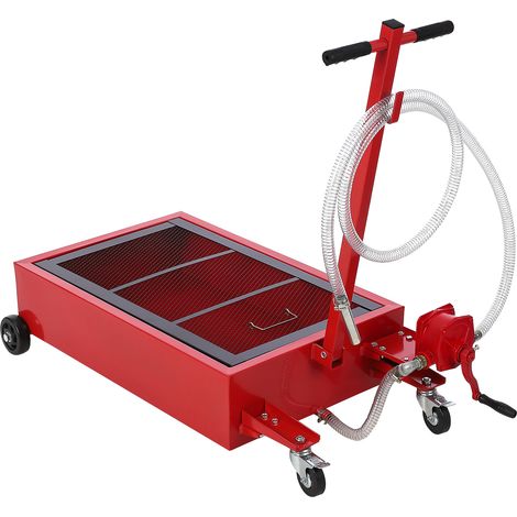 Bac de vidange d'huile 76L/20 gal à profil bas avec pompe manuelle, roues, tuyau 2,4m, poignée pliable - Chariot atelier professionnel pour vidange voitures, camions, SUV - Couleur : System default1