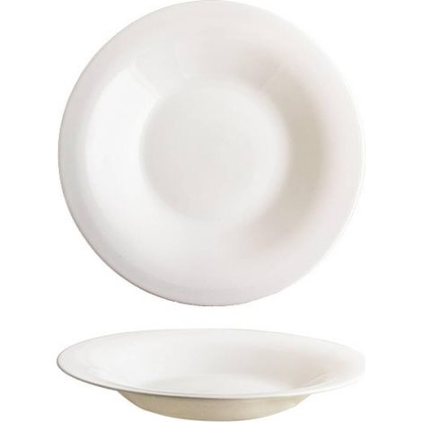 24 cms plato hondo elba vidrio opal blanco ,                , 24 cms plato hondo elba vidrio opal blanco ,