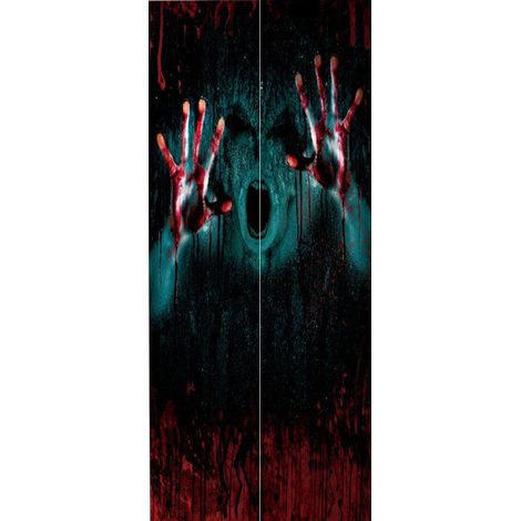 Autocollant Porte PVC Adhésif Halloween Décoration Murale Amovible Maison 90x200 cm (1/5)