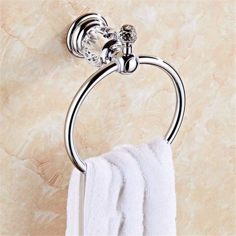 Trade Shop - HANDTUCHHALTER RING KRISTALL ESY52825 15X11CM WAND BADEZIMMER WAND -