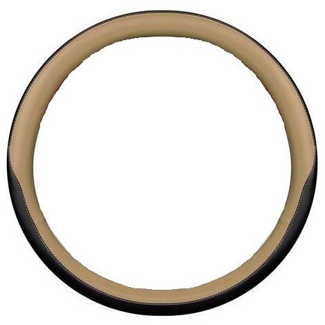 Universeller Lenkradbezug aus Kunstleder, beige-schwarz, für Lkw 44–46 cm