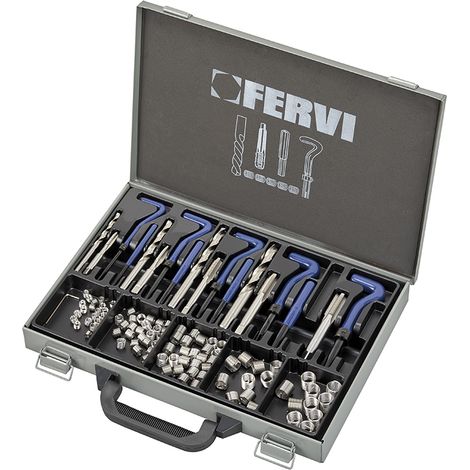 Edelstahl M6-M14 metrisches Reparatur-Sortiment-Set 113-tlg Fervi e011b