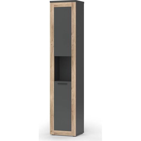Armoire de salle de bain Niko, Anthracite/Viking Oak, 40x194.3cm, Vicco