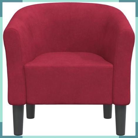 356447 Chaise cabriolet rouge bordeaux velours (1/5)
