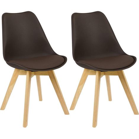 Chaises de cuisine salle à manger 2 pièces marron (1/5)