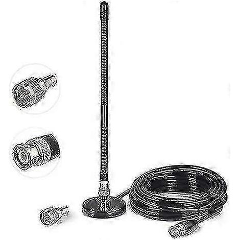 Antenne CB 27 MHz avec fixation magnétique, connecteur BNC/PL259 pour radios CB portables, fouet souple. (1/5)