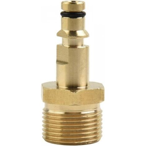 Adapter de hidrolavadora M22 de Messing Massiv (50×23×23) y conector de Ausgang serie K für Karcher y Nilfisk (1/4)