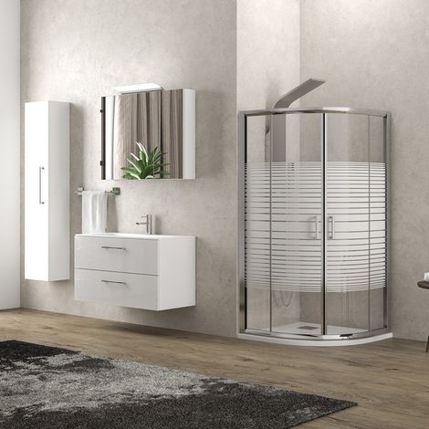 Box doccia semicircolare 80x80 vetro serigrafato altezza 180cm  K400 kamalu
