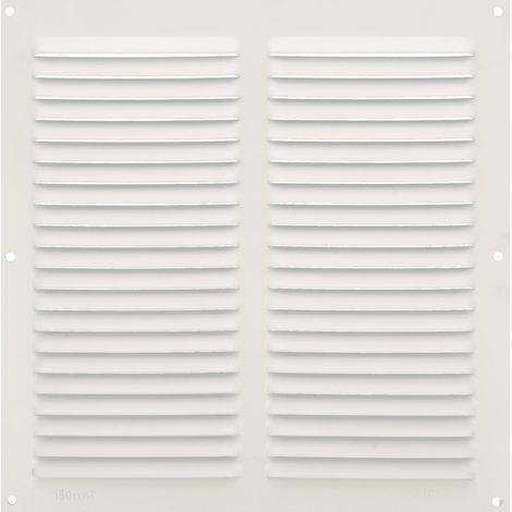 Grille de ventilation carrée en Aluminium Grilles d'aération pour sortie d'air Idéal pour plafond de cuisine et de salle de bain Dimensions : 250 x 250 mm Couleur: Blanc (1/5)