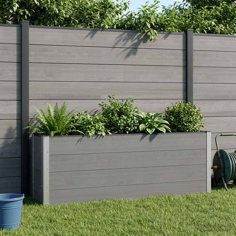 vidaXL Arriate elevado 2 uds. Negro 200 x 30 x 72 cm WPC y Aluminio (1/5)