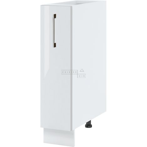 Meuble range épice Bellissi Blanc Brillant L 20 cm - Porte avec poignée apparente White (1/5)