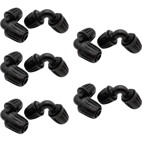 Connecteur Coude L-Joint 13 mm (1/2 Pouces) pour Tuyau d'Arrosage - Lot de 10 Pièces, Connecteurs Universels pour Systèmes d'Irrigation Goutte à Goutte, Installation Facile, Robuste et Durable (1/5)