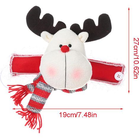 Attrape-rideau Noël Saint-Nicolas Bonhomme de neige Renne Déco fenêtre Cadeau Noël tissu rouge blanc noir 33x27 31x27 19x27 cm (1/3)