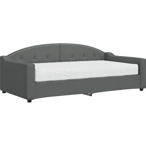 Maison Exclusive - Tagesbett mit Matratze Dunkelgrau 90x190 cm St