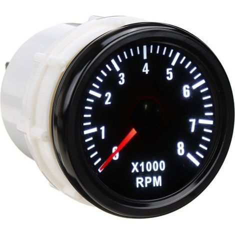 Tachymètre 2 \"52mm tachymètre RPM mètre 0-8000 RPM pour moteurs à essence (1/4)