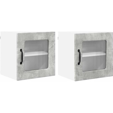 Meuble mural de cuisine,Armoire de cuisine 2 pcs Gris béton 40 x 31 x 40 cm CFW14767 (1/5)