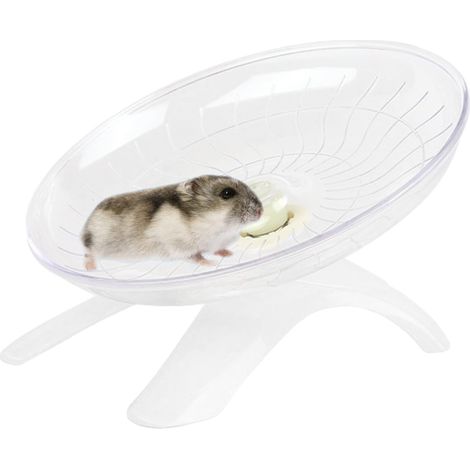 Roue d'exercice silencieuse en forme de soucoupe volante pour hamster, gerbille, rat, souris, hérisson et autres petits animaux