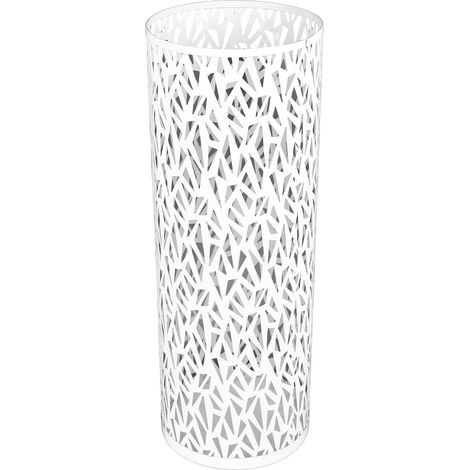 Porte-parapluie rond métal blanc 23x15 cm ajouré résistant rustique bureau entrée maison – ComfortXL (1/5)