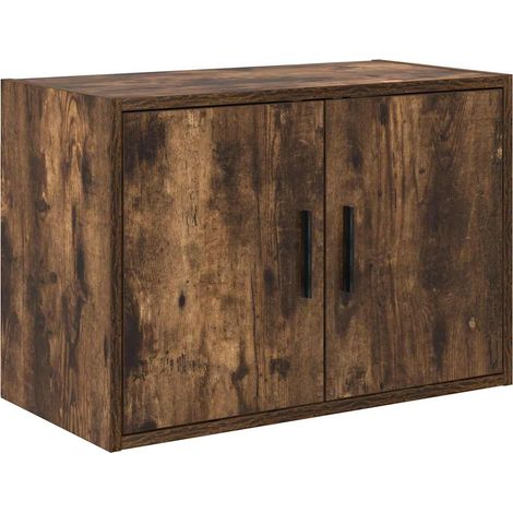 vidaXL Armoire murale de garage chêne fumé bois d'ingénierie