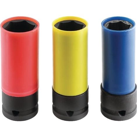 Juego de llaves de vaso largas para llantas'de metal ligero Impact 1/2" 3 piezas EXPERT E194676 (1/2)