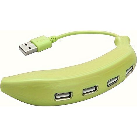 [Hub USB portable] Hub USB 2.0 à 4 ports en forme de banane - Extension portable et conviviale pour tous vos appareils Vert (1/5)
