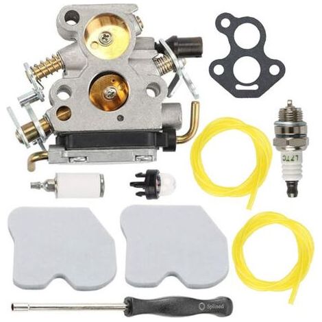 Vergaser-Reparatursatz für Husqvarna 235, 236E, 240E Kettensägen Zama C1T-W33, CS2234, GZ380, inklusive Dichtungen, Zündkerzen, Kraftstoffleitungen und weiterem Zubehör. (1/5)