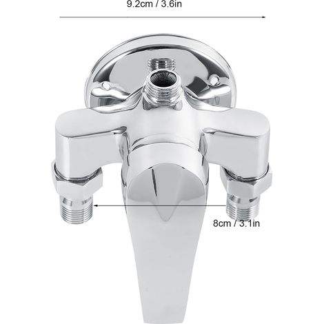 Grifo mezclador de 2 canales con rosca externa G1/2" - cromado, manual, para ducha o lavabo. (1/5)