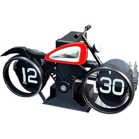 Réveil à rabat vintage en forme de moto - un réveil original à rabat pour décorer un salon, un bureau, un café ou toute autre pièce. (1/5)