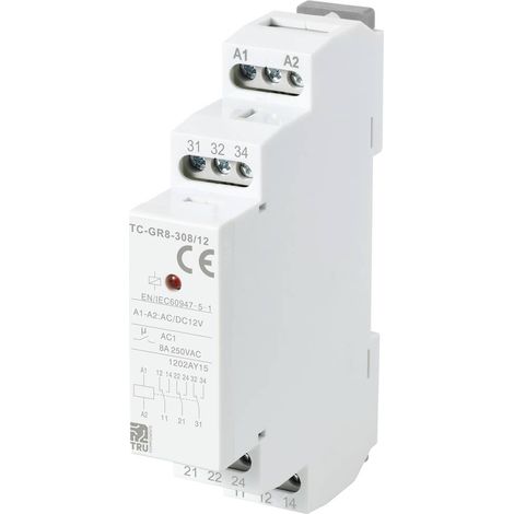 TRU COMPONENTS TC-GR8-308/12 Contact auxiliaire 3 inverseurs (RT) 12 V/AC, 12 V/DC 8 A 1 pc(s) (1/6)