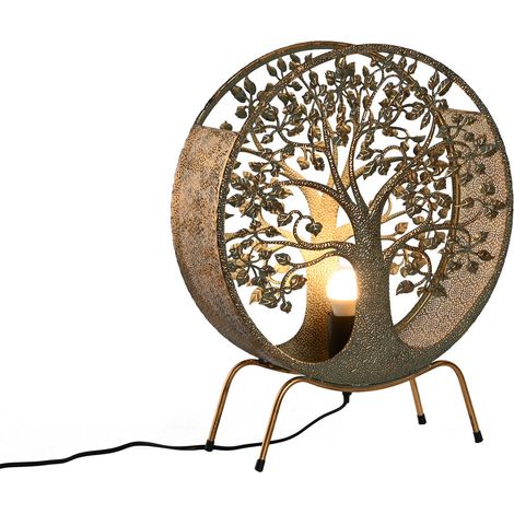 Lampara Sobremesa Metal 40X13X49 Arbol Dorado (1/5)