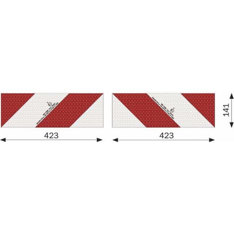 Kit 2 pannelli adesivi omologati per segnalazione su strada 423x141mm