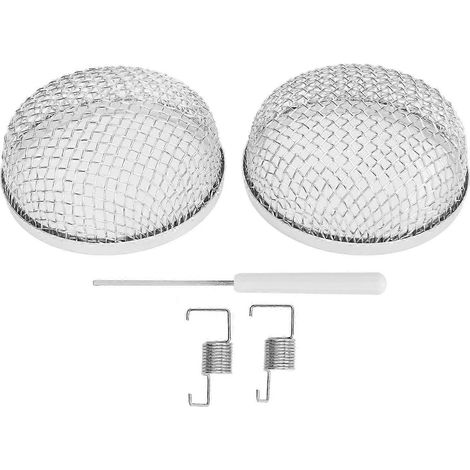 Compatible avec les évents de cuisinière de VR en paquet de 2, le pare-insectes rond en acier inoxydable de 2,8 pouces et le couvercle en maille de l'évent d'échappement du chauffage de fourgonnette. (1/5)