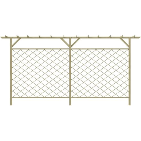 Clôture à lattes de jardin avec pergola Bois (1/5)